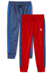 Boys Side Stripe Performance Jogger Pants 2-Pack