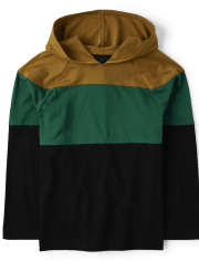 Top con capucha y bloques de color para niños