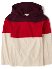 Top con capucha y bloques de color para niños