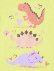 Camiseta con estampado de Dino para bebés y niñas pequeñas