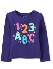 Baby And Toddler Girls Letters Graphic Tee