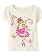 Baby and Toddler Girls Ballerina Graphic Tee
