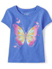 Camiseta con estampado de mariposas para bebés y niñas pequeñas