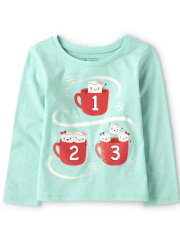 Camiseta gráfica contando para bebés y niñas pequeñas
