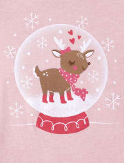 Baby And Toddler Girls Snow Globe Graphic Tee