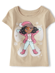 Baby And Toddler Girls Snow Angel Graphic Tee