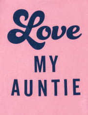 Camiseta con estampado de tía para bebés y niñas pequeñas