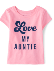 Camiseta con estampado de tía para bebés y niñas pequeñas
