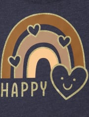 Baby and Toddler Girls Happy Graphic Tee