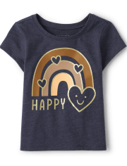 Baby and Toddler Girls Happy Graphic Tee