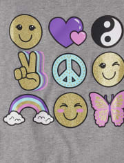 Camiseta con estampado de emoji para niñas