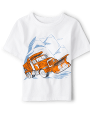 T-shirt graphique de véhicule d'hiver pour bébés et tout-petits garçons