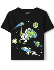 Baby And Toddler Boys Dino Astronaut Graphic Tee