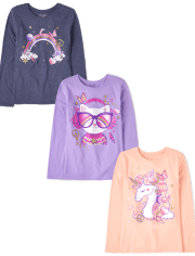 Girls Animal Graphic Tee 3-Pack