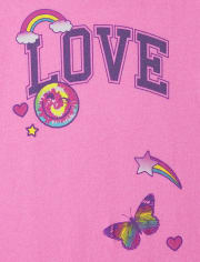 Pack de 2 camisetas con estampado de unicornio Love de Girls