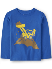 Baby And Toddler Boys Construction Vehicle Graphic Tee