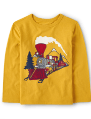 Baby And Toddler Boys Train Graphic Tee