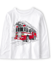 Baby And Toddler Boys Fire Truck Graphic Tee
