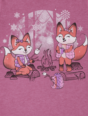 Girls Foxes Graphic Tee
