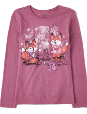 Girls Foxes Graphic Tee