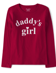 Camiseta con estampado de niña de papá para niña