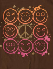 Girls Happy Face Graphic Tee