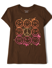 Girls Happy Face Graphic Tee
