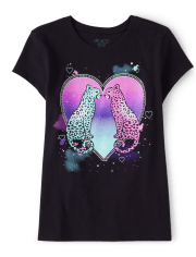Camiseta con gráfico de guepardo para niñas