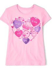 Girls Valentine's Day Hearts Graphic Tee