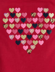 Camiseta alta y baja para el día de San Valentín para niña