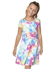 Vestido skater estampado para niñas