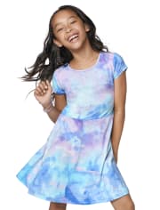Vestido skater estampado para niñas