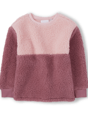 Girls Colorblock Sherpa Sweater