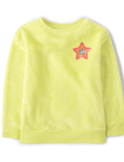 Haut graphique en sherpa à sequins pour fille