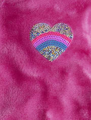 Top de sherpa peludo con estampado de lentejuelas para niñas