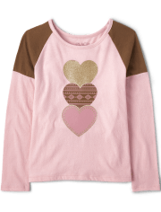 Girls Colorblock Graphic Top