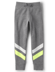 Pantalones jogger con bloques de color para niñas