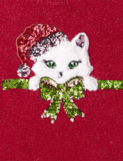 Girls Sequin Cat Sweater