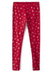 Leggings con forma de corazón y purpurina para niñas