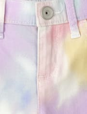Shorts tipo skimmer con efecto tie-dye para niñas, paquete de 2