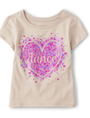 Camiseta con estampado de danza para bebés y niñas pequeñas