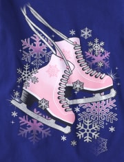 Girls Ice Skates Graphic Tee
