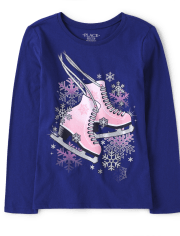 Girls Ice Skates Graphic Tee