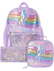 Conjunto de mochila, fiambrera y estuche para lápices Shakey Unicorn para niñas