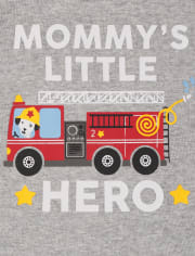 Baby And Toddler Boys Fire Truck And Dino Snug Fit Cotton Pajamas