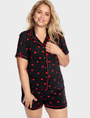 Pijamas de modal con forma de corazón para mujer