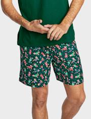 Mens Flannel Pajama Shorts