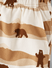 Mens Matching Family Bear Flannel Pajama Shorts