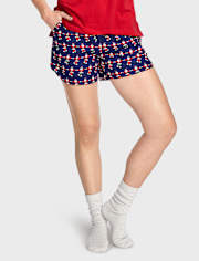 Pantalones Shortsde pijama de franela para mujer