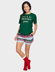 Pantalones Shortsde pijama de franela para mujer